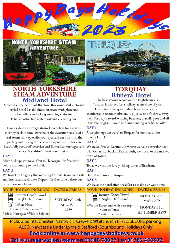 Coach Holidays UK 2025 Happy Days Holidays